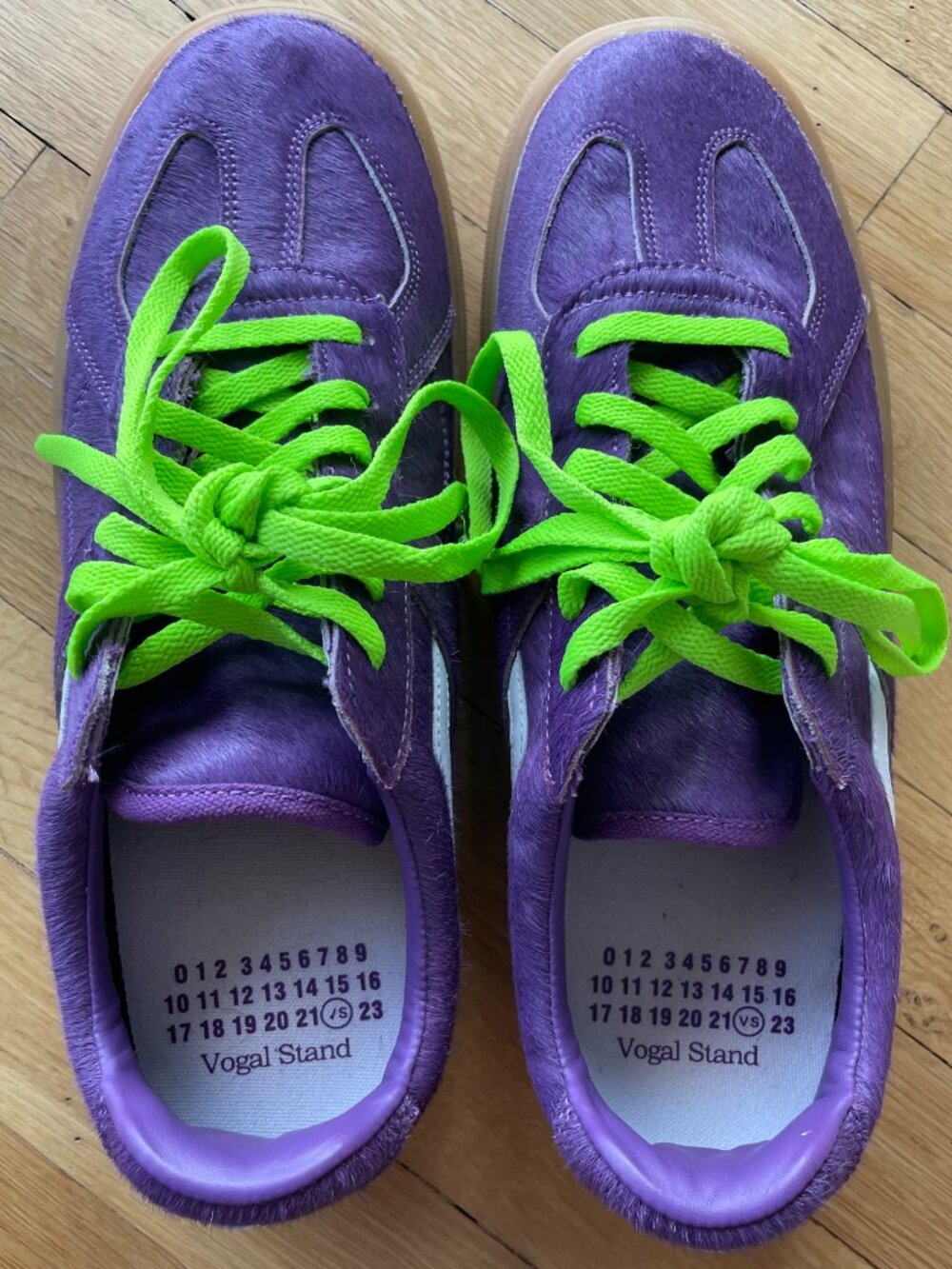 Vogal Stand GAT Purple Calf Hair Sneakers Mens US 10 EU 43 Neon Green Streetwear